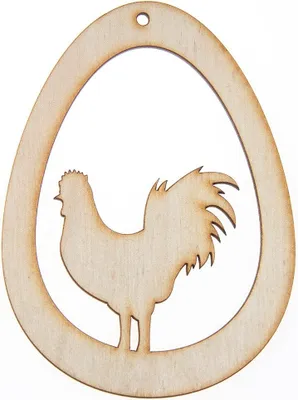 Produktbild von Holzanhänger - Hahn im Ei 9,5 cm - Dekor