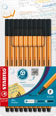 Produktbild von Fineliner - STABILO point 88 - 10er Pack - schwarz