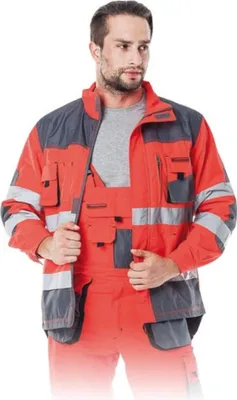 Produktbild von Arbeitsjacke mit Reflektoren XXXL rot