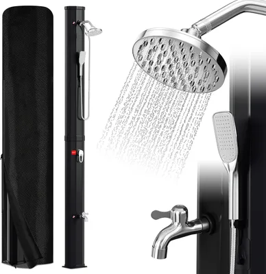 Produktbild von Bettizia Solardusche 20-60 Liter - bis 60°C – mit schwenkbarem Duschkopf, Fußdusche & Gartenschlauch