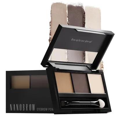 Image de Set de fards à sourcils clair Nanobrow - Poudres à sourcils avec surligneur, kit de coiffage des sourcils