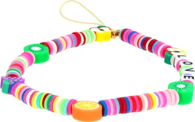 Immagine prodotto di Avizar, portachiavi per cellulare "Lovely Schmuck", bracciale "Love Schmuck" con perline Heishi, multicolore