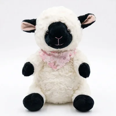 Produktbild von Schwarzes Schaf Plüschtier 22cm | Weiches Kuscheltier Stofftier Kuschelkissen | Kawaii Cartoon | Geschenk für Kinder - Farbe: Weiß-Schwarz