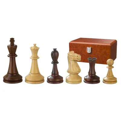 Produktbild von Schachfiguren im Holzbox, Staunton, gewichtet, 100 mm Höhe