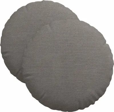 Image de vidaXL Coussin d'assise 2 pcs gris clair Ø 40 cm Tissu velours côtelé