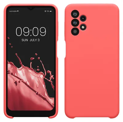 Produktbild von kwmobile Handyhülle für Samsung Galaxy A32 5G Hülle - Case Silikon - Kabelloses Laden - Schutzhülle Cover in Neon Koralle