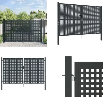 Produktbild von vidaXL Gartentor Anthrazit 300x225 cm Stahl - Gartentor - Gartentore - Außentor - Terrassentor