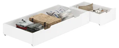 Produktbild von Bettkasten Staukasten für Betten 80x200 2-teilig Kiefer weiß 90.10-S5-2W
