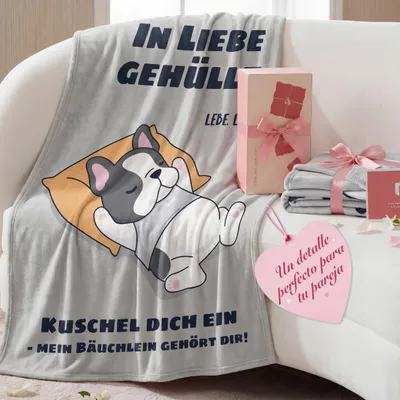 Immagine prodotto di Coperta morbida e soffice, 130 x 150 cm - Coperta decorativa - Idea regalo per la Festa della Mamma/del Papà - Calore e comfort