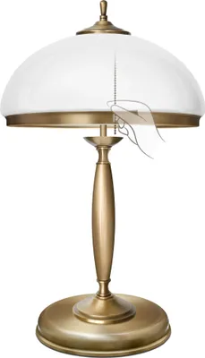 Produktbild von Messing Tischleuchte edel Kettenschalter Goldpatina 48cm Ø30cm 2x E14 80W Wohnzimmer Schlafzimmer Büro Leselampe handgefertigt