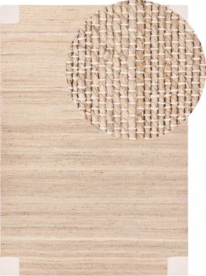 Obrázek produktu pro BELIANI Koberec světle béžový jutový 160 x 230 cm obdélníkový tkaný rustikální styl obývací pokoj ložnice