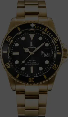 Produktbild von Alienwork Armbanduhr Herren Damen Gold Edelstahl Metallarmband Kalender Datum Schwarz Elegant