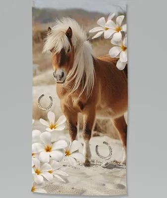 Produktbild von Beach towel Good Morning 75x150 cm - horse & flowers