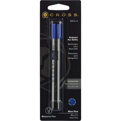 Produktbild von Cross Kugelschreiberminen Standard blau, fein, 2 Stück im Blister
