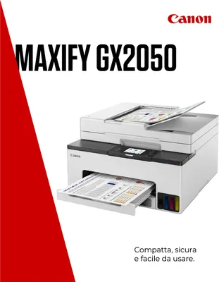 Produktbild von Canon MAXIFY GX2050, Tintenstrahl, Farbdruck, 600 x 1200 DPI, Farbkopieren, A4, Schwarz, Weiß