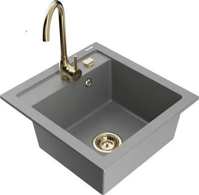 Produktbild von Mexen Vito 1-Becken-Granit-Spüle mit Mischbatterie Telma, Grau - 6503-71-670200-50