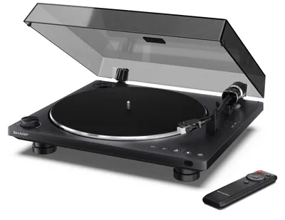 Produktbild von Sharp RP-TT100, Audio-Plattenspieler mit Riemenantrieb, Automatisch, Schwarz, ABS Synthetik, V-Gurt, 4 s