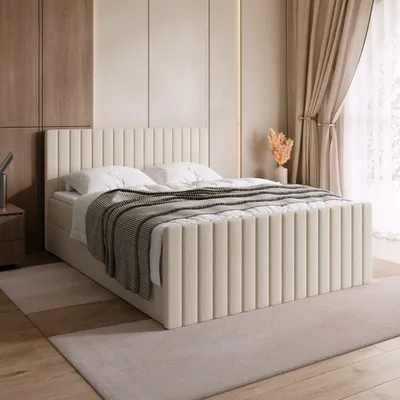 Produktbild von BroMARKT Boxspringbett DREAM DUO mit 2 Bettkasten, Bonell-matratze, Polsterbett, Bett (Beige, Cosmic 10, 140x200 cm)