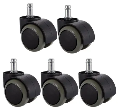 Produktbild von Bürostuhlrollen 11 mm x 22 mm, 5er Pack, Unterstützung bis 250 kg, Für Hartholz und Teppich