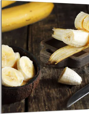 Produktbild von Herdabdeckplatte 40x52 Glaskeramikkochfeld Abdeckung Spritzschutz Glasplatte Deko Schneidebrett, Banane Holz