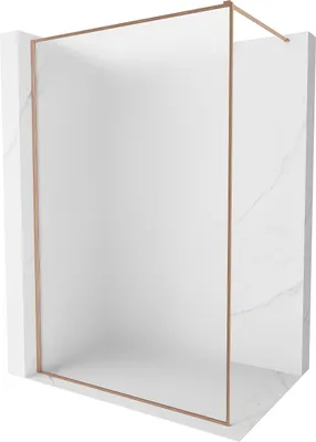 Image de Mexen Kioto-XF paroi de douche Walk-in avec cadre 60 x 202 cm, verre dépoli 10 mm, cuivre brossé - 800-060-104-65-30-X