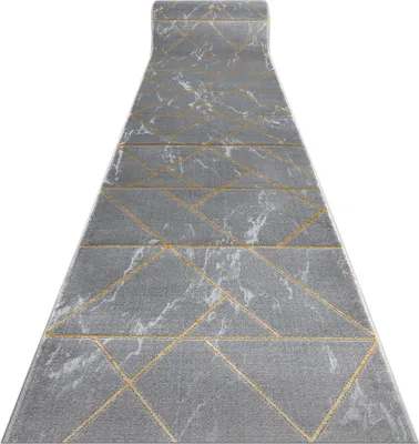 Produktbild von Exklusiv EMERALD Läufer 1012 glamour, stilvoll Marmor, geometrisch grau / gold 80 cm Grau 80x500 cm