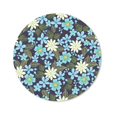 Produktbild von MuchoWow® Mauspad Mousepad Blumen - Blätter - Blau 30x30 cm - Mousepads - Maus Mat - Pad - Mausunterlage - Tischunterlage - Schreibtischmatten