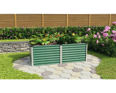 Obrázek produktu pro Vyvýšený záhon Vitavia Linus 630 plechový 96,2 x 187,7 x 63 cm zelený/hliník