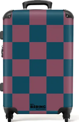 Produktbild von NoBoringSuitcases.com Hartschalen Koffer Mittelgroß 67x43x25 cm, 72L, Druck für Männer: Buntes Schachbrettmuster, Reisekoffer mit 4 Rollen