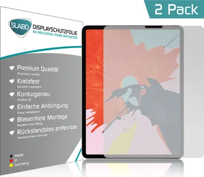 Produktbild von 2x Slabo Displayschutzfolie für iPad Pro 12,9" (3. Gen. | 2018) | iPad Pro 12,9" (4. Gen. | 2020) | iPad Pro 12,9" (5. Gen. | 2021) MATT "No Reflexion" Displayfolie Schutzfolie Folie