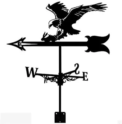 Produktbild von Metallischer Wetterhahn – Vogel-Dekoration für den Garten – Gartendekoration – Edelstahl – 50 x 32 cm – Schwarz