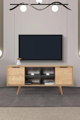 Productafbeelding van Skye Decor, TV-standaard van hoge kwaliteit, 100% melamine, saffier eikenhout, 130 cm, 3-delig