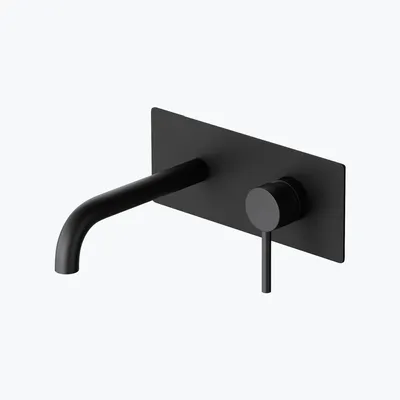 Produktbild von Mai & Mai Armatur Wandarmatur in schwarz aus Messing Waschbeckenarmatur inkl. Einbaukörper WA112