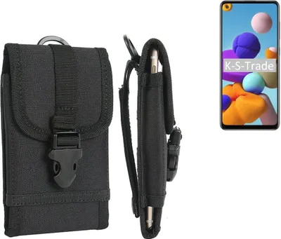 Produktbild von K-S-Trade Holster Handy Hülle kompatibel mit Samsung Galaxy A21s Holster Handytasche Gürtel Tasche Schutz Hülle Robust Outdoor schwarz
