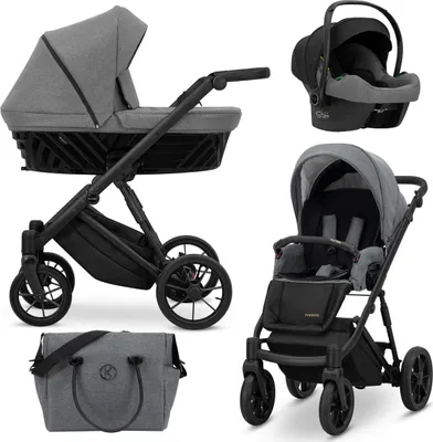 Image de Kunert Ivento 3in1 poussette en anthracite avec cadre noir