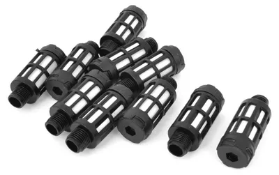 Produktbild von 10 Stš¹cke schwarz zylindrischen Pneumatik Filter Schalld?mpfer 1/8PT Gewinde de DE de
