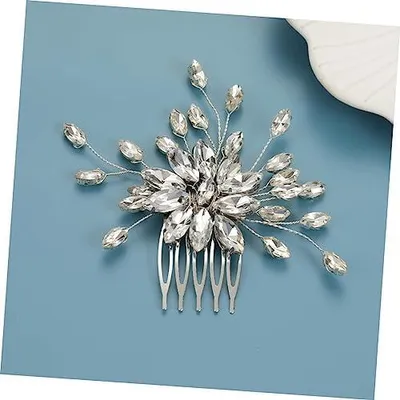 Produktbild von Braut Haarkamm Clip Silberner Hochzeits Haarschmuck Braut Accessoire für Besondere Anlässe Geeignet für Hochzeit Party und Abendveranstaltungen