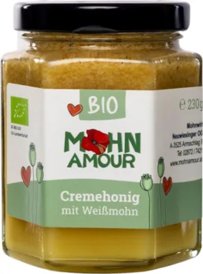 Produktbild von Weißmohn Cremehonig 230 g – Waldviertler Weissmohn, österreichischer Honig – Mohn Amour