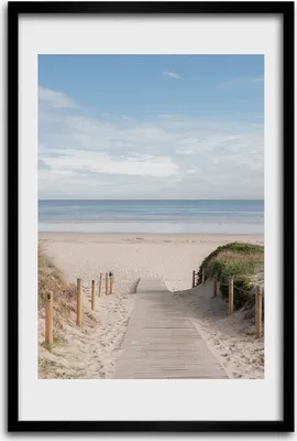 Produktbild von Bild - Bilderrahmen - 40 cm x 60 cm - MDF - Rahmen - Wandkunst - Weg zum Strand