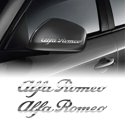 Produktbild von Alfa Romeo Aufkleber Offizielle Logo Schrift, Chrom, 10 cm, 2 Stücke