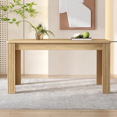 Produktbild von okwish Esszimmertisch Rechteckig, Esstisch Küchentisch mit Holzbeinen, Tisch für Esszimmer Wohnzimmer, Naturbelassen
