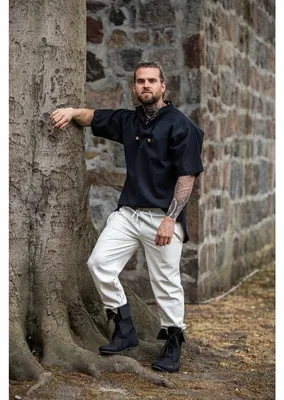Image de Pantalon médiéval avec élastique naturel "Veit" XL