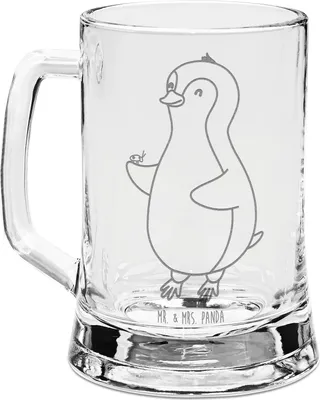 Produktbild von Mr. & Mrs. Panda Krug Pinguin Marienkäfer - Transparent - Geschenk, Lebensfreude, Seidel, Liebe, Glück, Humpen, Glas Bierkrug, Glaskrug, Glasbierkrug, Aufmerksam