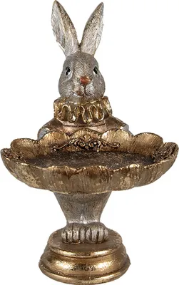 Produktbild von Clayre & Eef Dekoration Schale Kaninchen 11x9x15 cm Goldfarbig Kunststoff