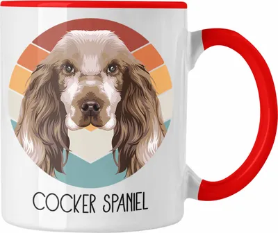 Produktbild von Trendation - Cocker Spaniel Besitzer Tasse Geschenk Lustiger Spruch Geschenkidee Cocker Spaniel Mama Papa (Rot)