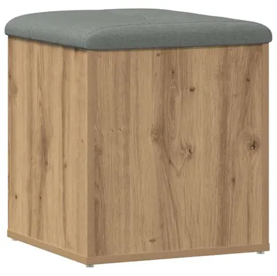 Image de Banc de rangement avec coussin d'assise en chêne massif