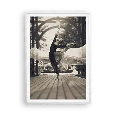 Produktbild von Gerahmtes Poster - Weißer Rahmen - Ballerina Tanz Luft - 70x100 cm - Wand Bild - Wanddeko - Wandbilder - Kunstposter - Wandposter - Bilderrahmen - Bilder - Kunstdruck - P2WPA70x100-4945