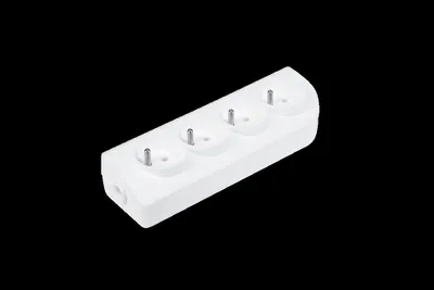Obrázok produktu pre Predlžovacia zásuvka, 4 uzemnené biele GN-40