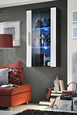 Image de Vitrine suspendue design Armoire murale Meubles de salon Meubles design modernes