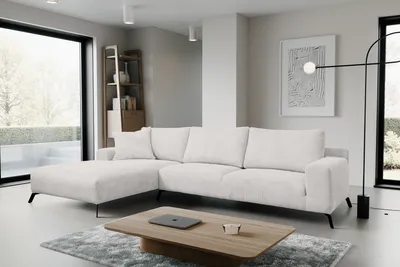 Image de VENASI ASPEN CORD Gauche Canapé d'angle sans fonction de couchage Canapé en L Canapé d'angle Salon BEIGE